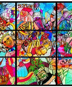 Stained Glass Painting of Jewish Holidays