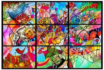 Stained Glass Painting of Jewish Holidays